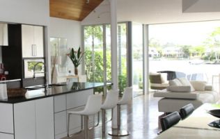 Residential glass repair in a modern home
